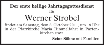 Traueranzeige von Werner Strobel von MERKUR & TZ
