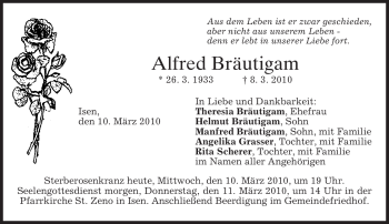 Traueranzeige von Alfred Bräutigam von MERKUR & TZ