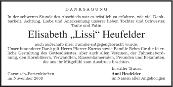 Traueranzeige von Elisabeth Heufelder von MERKUR & TZ