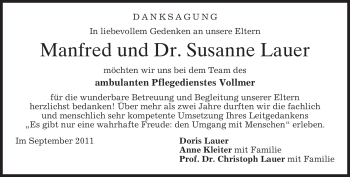 Traueranzeige von Susanne Lauer von MERKUR & TZ