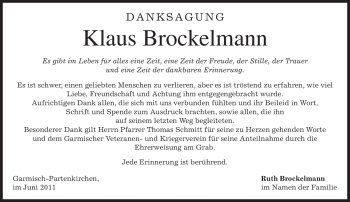Traueranzeige von Klaus Brockelmann von MERKUR & TZ