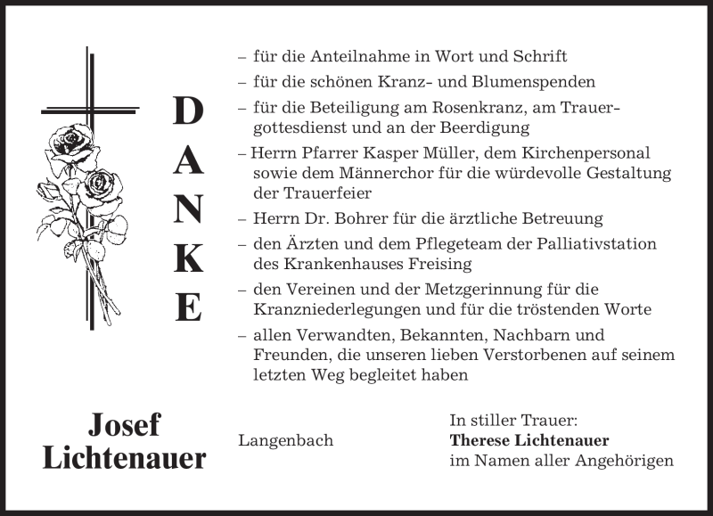  Traueranzeige für Josef Lichtenauer vom 08.10.2011 aus MERKUR & TZ