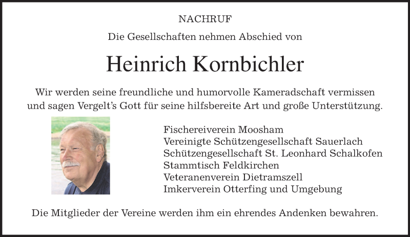  Traueranzeige für Heinrich Kornbichler vom 07.02.2015 aus merkurtz