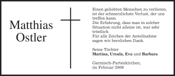 Traueranzeige von Matthias Ostler von MERKUR & TZ