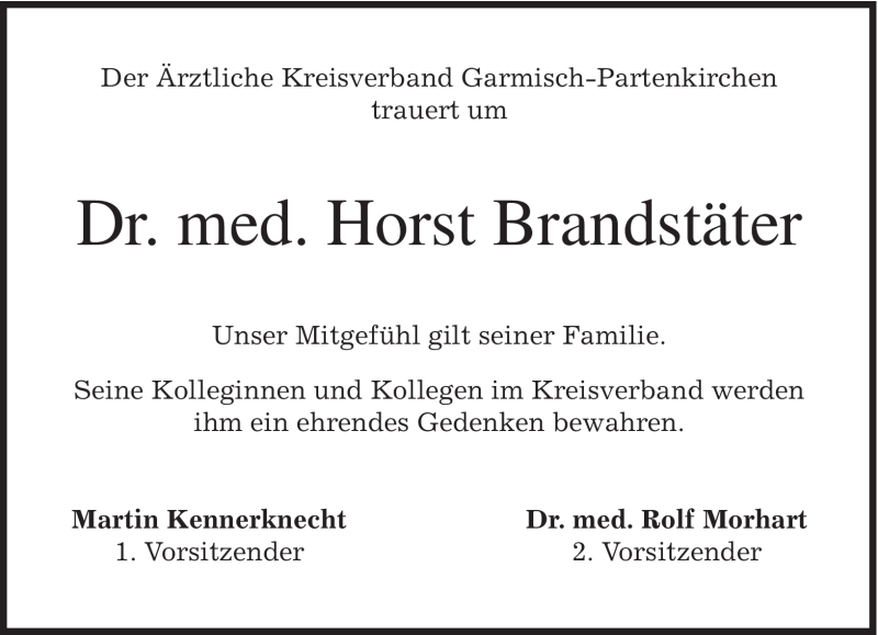  Traueranzeige für Horst Brandstäter vom 27.12.2008 aus MERKUR & TZ
