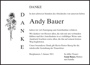 Traueranzeige von Andy Bauer von MERKUR & TZ