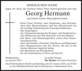 Traueranzeige von Georg Hermann von MERKUR & TZ