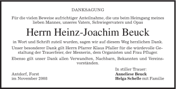 Traueranzeige von Heinz-Joachim Beuck von MERKUR & TZ
