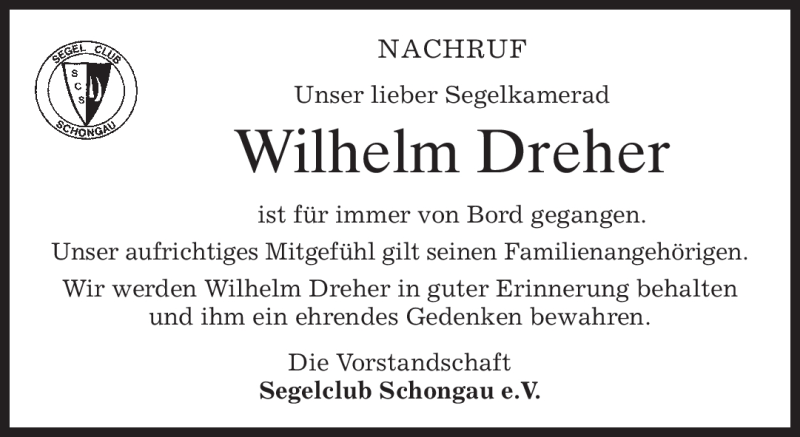  Traueranzeige für Wilhelm Dreher vom 24.03.2011 aus MERKUR & TZ
