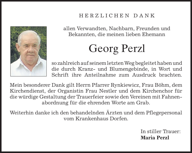  Traueranzeige für Georg Perzl vom 23.01.2010 aus MERKUR & TZ