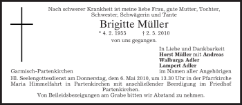 Traueranzeige von Brigitte Müller von MERKUR & TZ