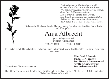 Traueranzeige von Anja Albrecht von MERKUR & TZ