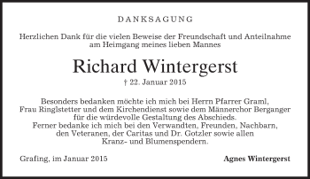 Traueranzeige von Richard Wintergerst von merkurtz