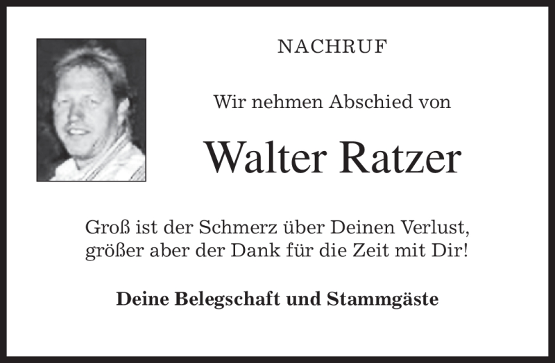  Traueranzeige für Walter Ratzer vom 25.02.2011 aus MERKUR & TZ