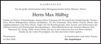 Traueranzeige von Max Hälbig von MERKUR & TZ