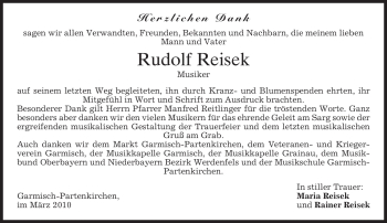 Traueranzeige von Rudolf Reisek von MERKUR & TZ