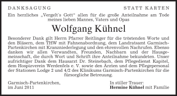 Traueranzeige von Wolfgang Kühnel von MERKUR & TZ