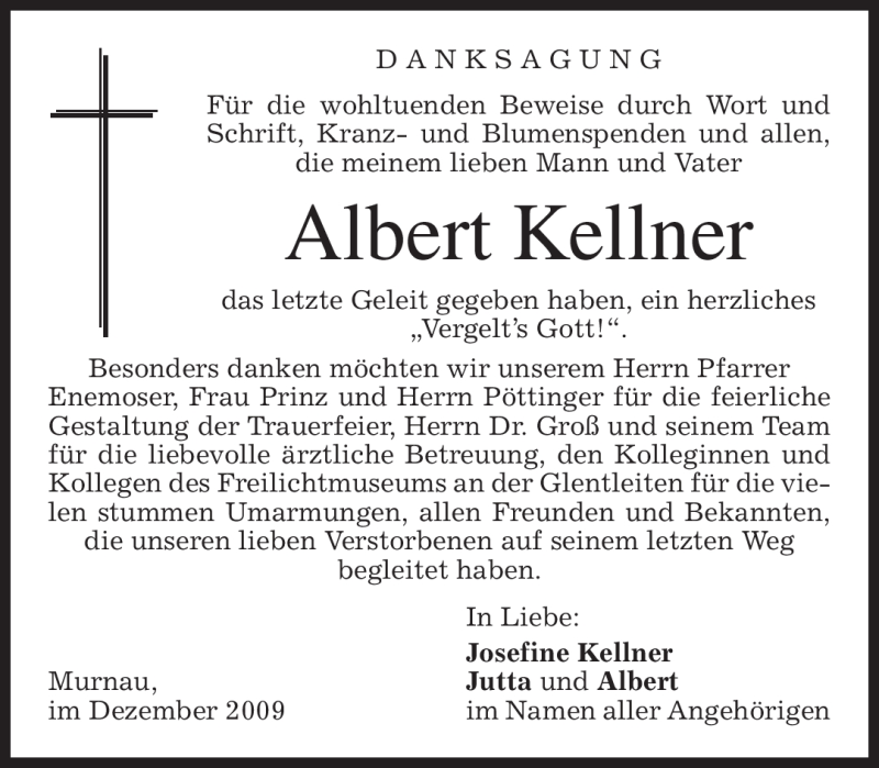 Traueranzeigen Von Albert Kellner | Trauer.merkur.de