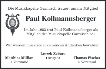 Traueranzeige von Paul Kollmannsberger 