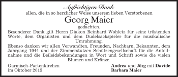 Traueranzeige von Georg Maier 
