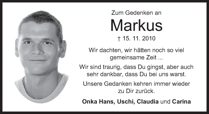  Traueranzeige für Markus Scheele vom 14.11.2015 aus 