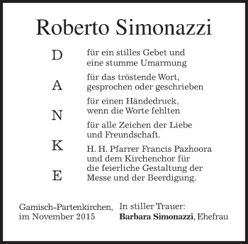 Traueranzeige von Roberto Simonazzi 