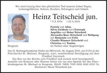 Traueranzeige von Heinz Teitscheid von merkurtz