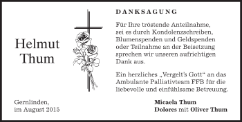 Traueranzeige von Helmut Thum von merkurtz