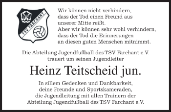 Traueranzeige von Heinz Teitscheid von merkurtz