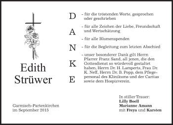 Traueranzeige von Edith Strüwer von merkurtz