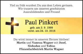 Traueranzeige von Paul Pinkert von merkurtz