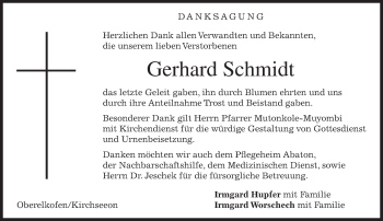 Traueranzeige von Gerhard Schmidt von merkurtz
