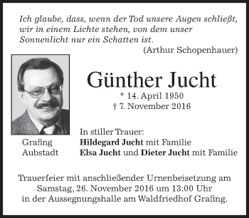 Traueranzeige von Günther Jucht von merkurtz