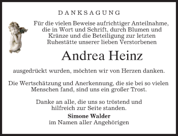 Traueranzeige von Andrea Heinz von merkurtz