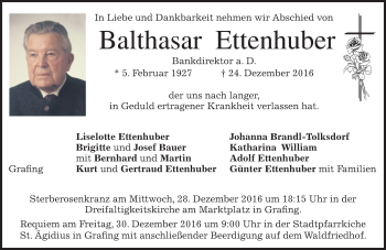 Traueranzeige von Balthasar Ettenhuber von merkurtz