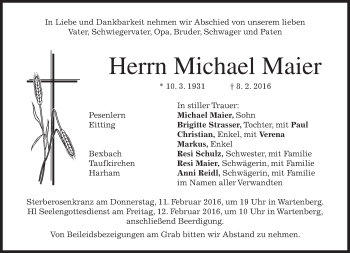 Traueranzeige von Michael Maier 
