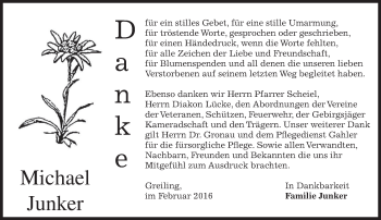 Traueranzeige von Michael Junker von merkurtz