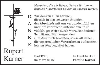 Traueranzeige von Rupert Karner von merkurtz