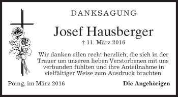 Traueranzeige von Josef Hausberger
