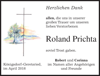Traueranzeige von Roland Prichta von merkurtz
