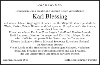 Traueranzeige von Karl Blessing