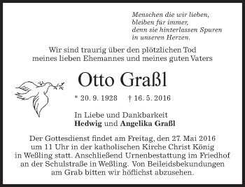 Traueranzeige von Otto Graßl von merkurtz