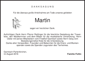 Traueranzeige von Martin  von merkurtz