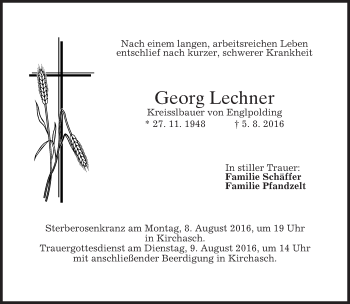 Traueranzeige von Georg Lechner von merkurtz