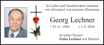 Traueranzeige von Georg Lechner von merkurtz