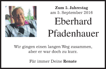 Traueranzeige von Eberhard Pfadenhauer von merkurtz