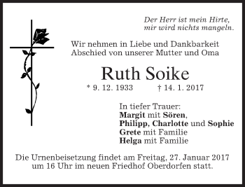 Traueranzeige von Ruth Soike von merkurtz