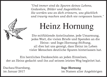 Traueranzeige von Heinz Hornung