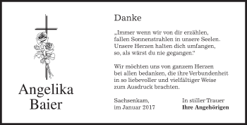 Traueranzeige von Angelika Baier von merkurtz
