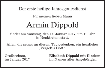 Traueranzeige von Armin Dippold von merkurtz